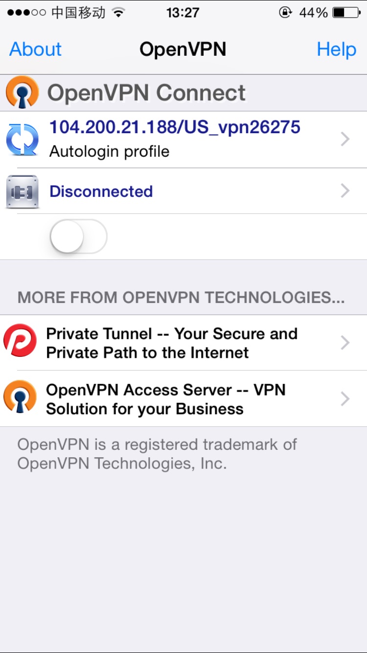 OpenVPN profile added