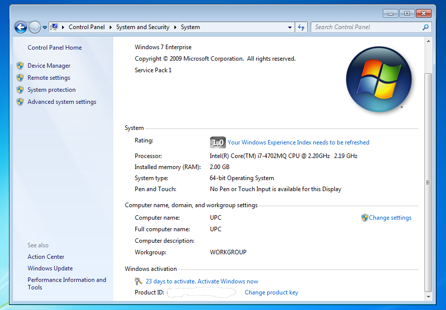 activation windows 7