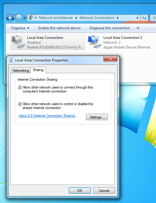 Share Internet Connection